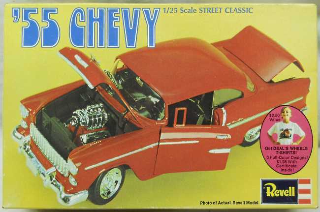 Revell 1/25 1955 Chevrolet Bel Air 2 Door Hardtop Stock or Custom - With Deal's Wheels T-Shirt Offer, H1343 plastic model kit